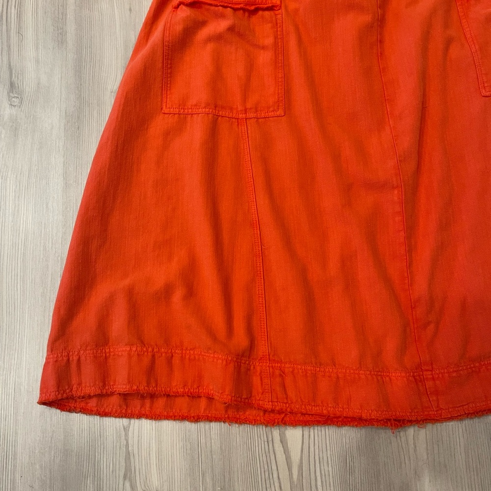 Anthropologie Pilcro Flutter Sleeve Coral Midi Dress - Picture 4 of 12